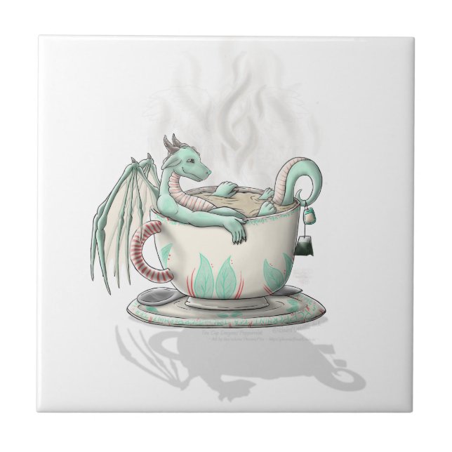 Tea Cup Dragons: Peppermint (Clear) Tile (Front)