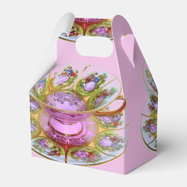 TEA CUP EXTRAVAGANZA-WEDDING TABLE FAVORS FAVOR BOXES (Front Side)