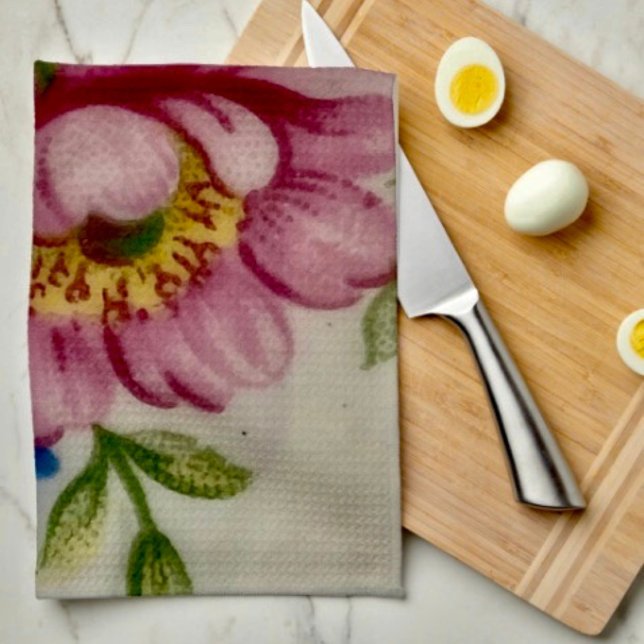 Tea Cup Floral Bouquet  Kitchen Towel (Creator Uploaded)