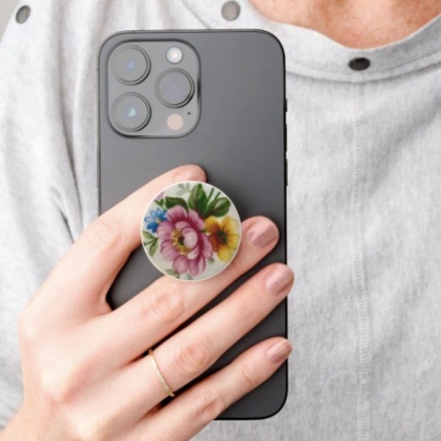 Tea Cup Floral Bouquet Pop Socket (Creator Uploaded)