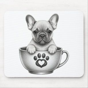 Tea Cup French Bulldog Puppy Mouse Pad