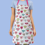 Tea Cup Pattern Apron<br><div class="desc">A modern take on pretty vintage bone china or porcelain tea cups. Put the kettle on!  Original art by Nic Squirrell.</div>