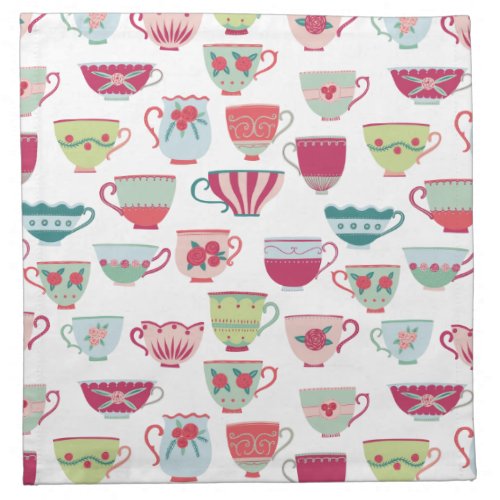 Tea Cup Pattern Cloth Napkin