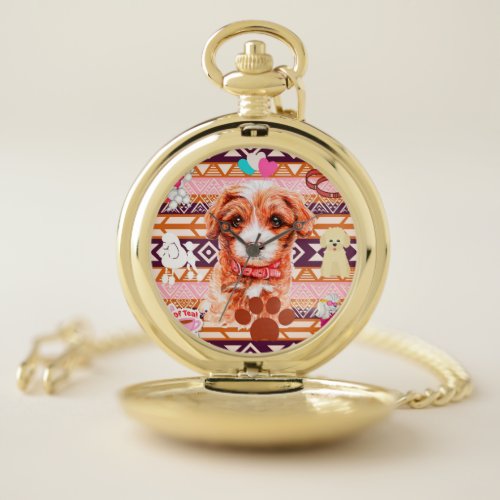 Tea Cup Poodle Pocket Watch