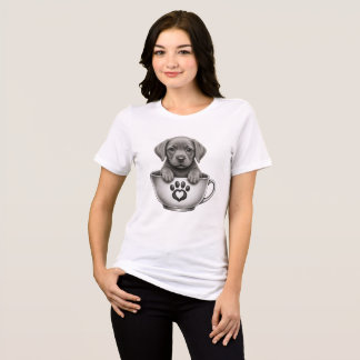 Tea Cup Silver Labrador Retriever Puppy Tri-Blend Shirt