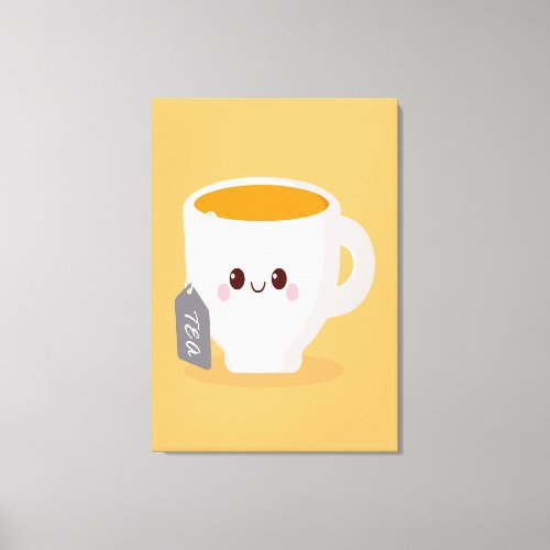 Tea Cup Smiling Canvas Print