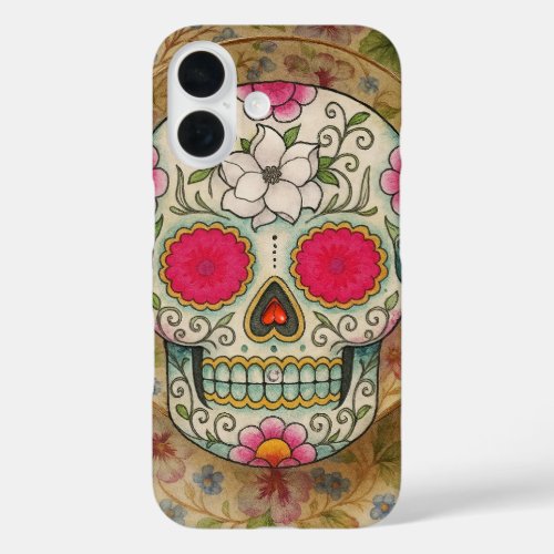 Tea Cup Sugar Skull iPhone 16 Case