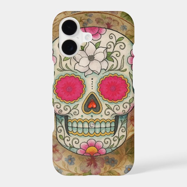 Tea Cup Sugar Skull iPhone Case (Back)
