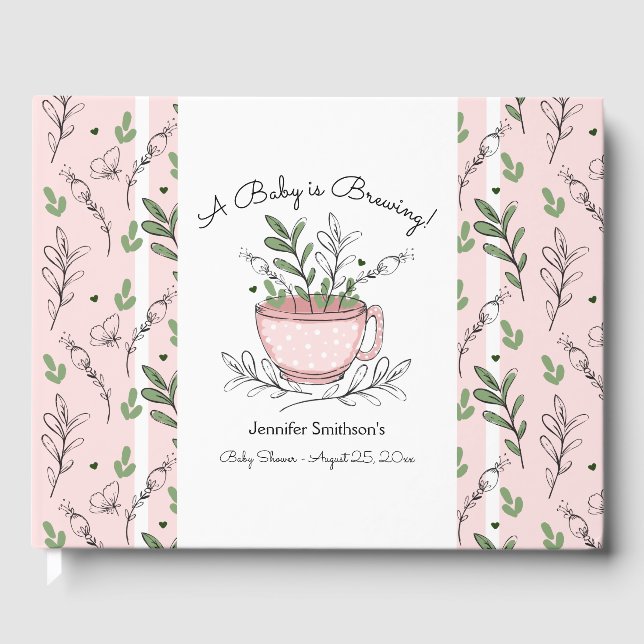 Tea Cup Tea Party Baby Shower Guest Book (Front)