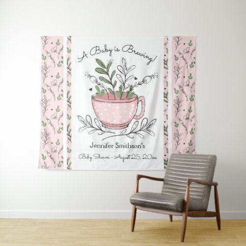 Tea Cup Tea Party Baby Shower Tapestry