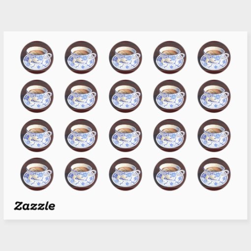 Tea Cup with Teabag Classic Round Sticker | Zazzle