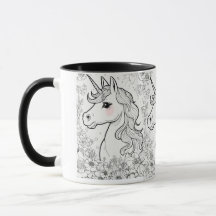 Tea cup with unicorn design