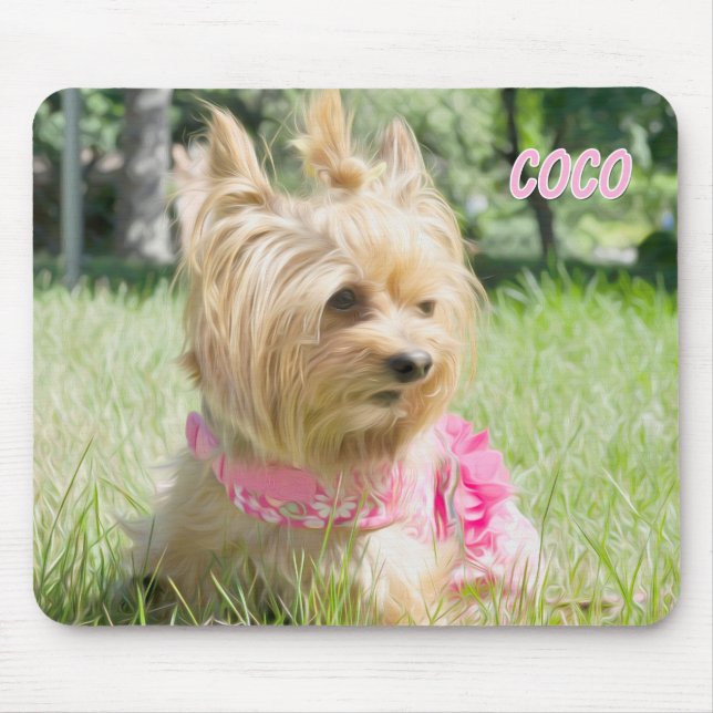 Tea Cup Yorkie Mouse Pad (Front)