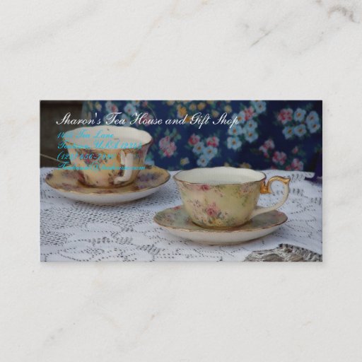 Customizable Tea Cups Business Cards