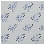 Tea cups cobalt fabric