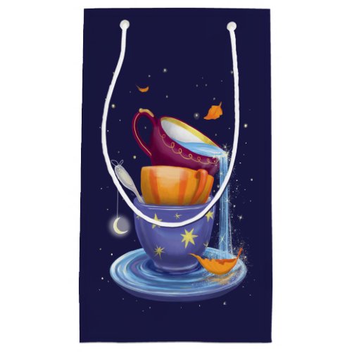 Tea cups Fall Whimsical Small Gift Bag