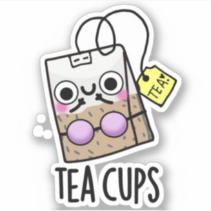 Tea Cups Funny Bra Puns Sticker