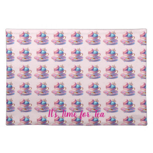 Tea Cups Macaroon Princess Style Cloth Placemat