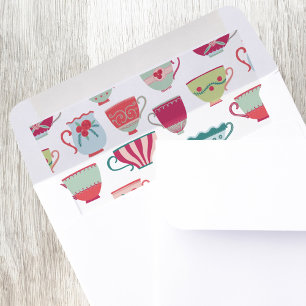 Tea Cups Modern Retro Envelope Liner
