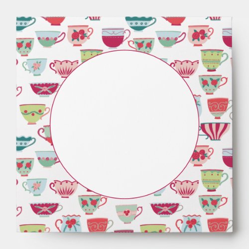 Tea Cups Modern Vintage Envelope