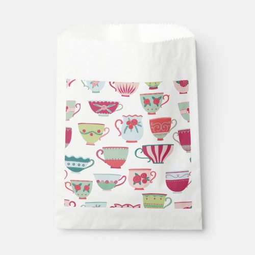 Tea Cups Modern Vintage Favor Bag