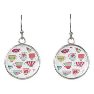 Tea Cups Modern Vintage Keepsake Earrings