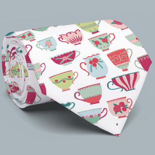 Tea Cups Modern Vintage Neck Tie