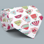Tea Cups Modern Vintage Neck Tie<br><div class="desc">A modern take on pretty vintage bone china or porcelain tea cups. Put the kettle on!</div>