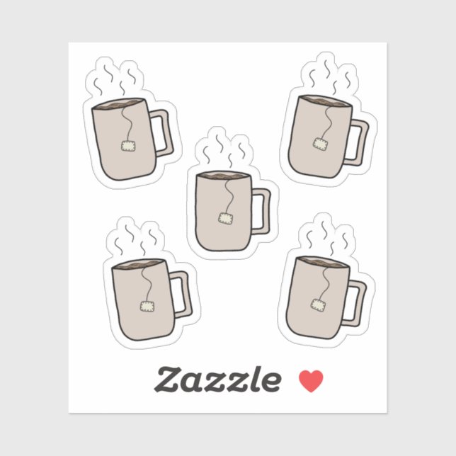 Tea Cups - Stationery Sticker Sheet (Sheet)