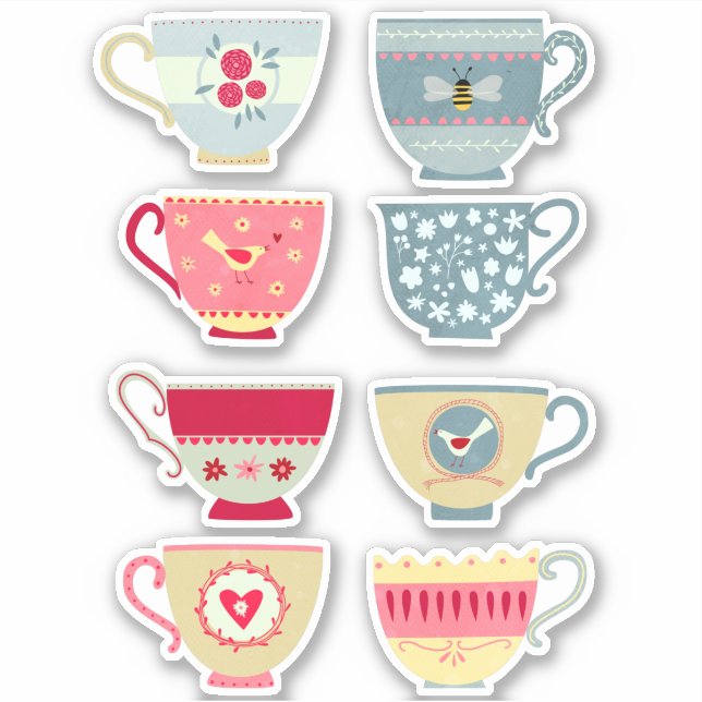 Tea Cups Sticker (Front)