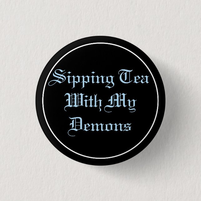 Tea & Demons Pastel Goth Button (Front)