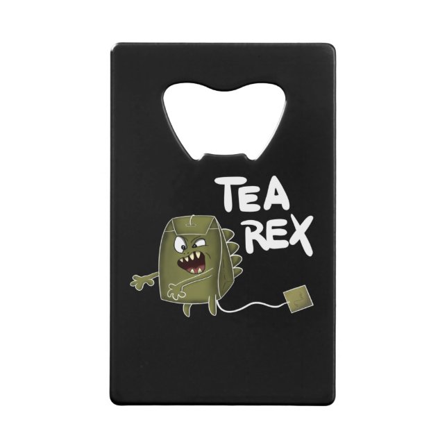 tea dinosaur credit card bottle opener (Front)
