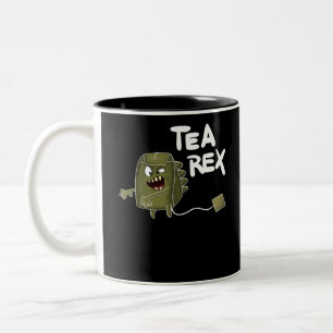 tea dinosaur Two-Tone coffee mug