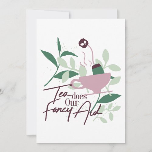Tea does our fancy aid white ver holiday card