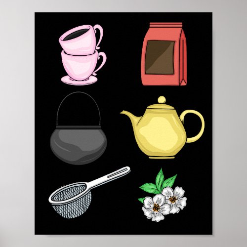 Tea Drinker Gift Women Tea Lover Men Tea Pot Tea Poster