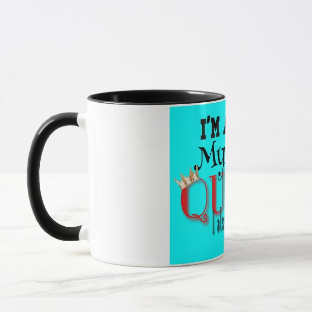 Tea Drinking Cozy Mystery Queen Mug (Left)