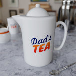 Tea Drinking Dad Name Personalized Teapot<br><div class="desc">Does your Dad love tea? Does he like it brewed in his own special way? Get him this teapot just for him. Easy as it already has his name on it</div>