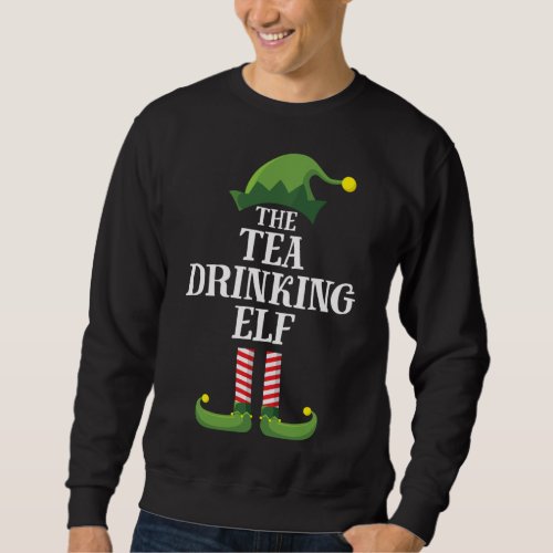 Tea Drinking Elf Matching Family Group Christmas P Sweatshirt