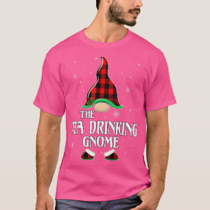 Tea Drinking Gnome Buffalo Plaid Matching Family C T-Shirt