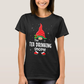 Tea Drinking Gnome Family Group Christmas Party Pa T-Shirt