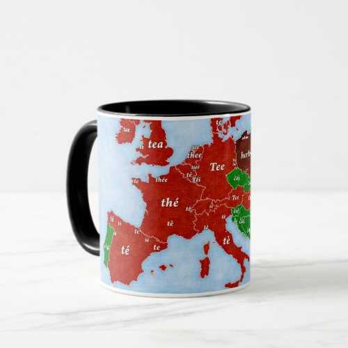 Tea Europe Linguistic Map Mug