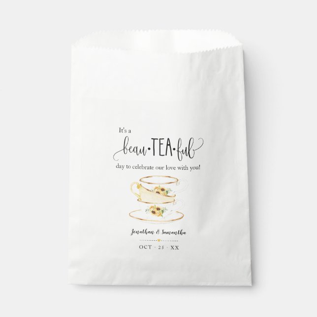 Tea Favor Bags sunflowers wedding favor bag (Front)