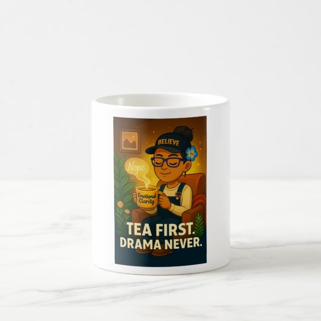 Tea First Drama Never Funny Mug (Center)