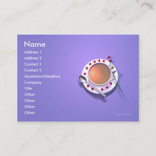 Tea Flowers - Chubby Size Business Card Templates