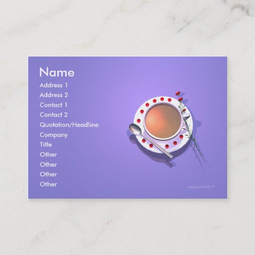 Customizable Tea Flowers - Chubby Size Business Card Templates