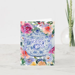 Tea Flowers Thank You Cards