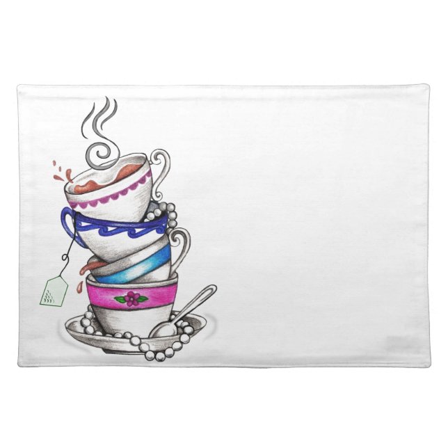 Tea For Four Design Cloth Placemat (Front)