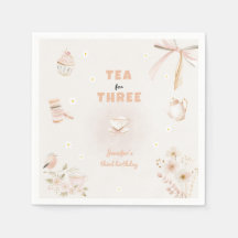 Tea for Three Birthday Invitation for Girls