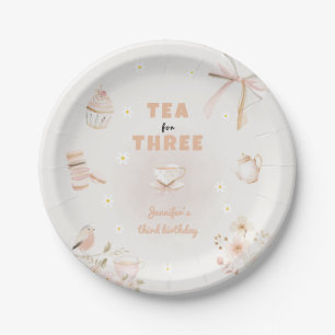 Tea for Three Birthday Tea Party for Girls Paper Plates