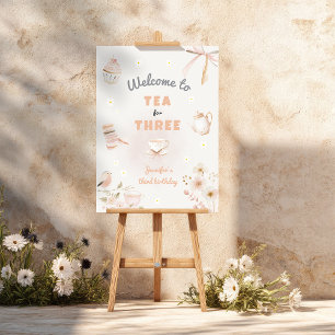 Tea for Three Birthday Tea Party Welcome Sign